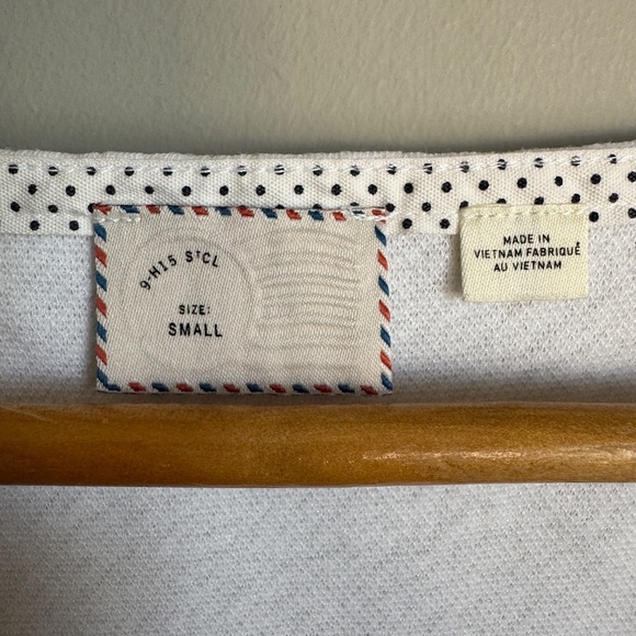 Anthropologie Postmark Short Sleeve Textured‎ Peplum Top White Small Scoop Neck - Picture 2 of 13